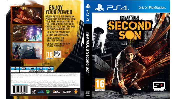 欧米で3月21日発売予定のPS4『inFAMOUS Second Son』カバーが公開―必要HDD容量などが明らかに