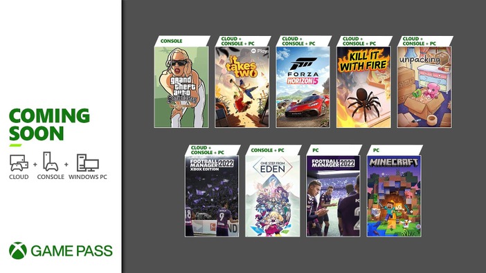 新作『Forza Horizon 5』CS版『GTA: SA DE』やPC版『マインクラフト』など「Xbox Game Pass」11月前半のラインナップ公開