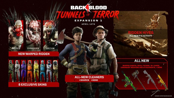 1,000万人突破のゾンビCo-op FPS『Back 4 Blood』DLC「Tunnels of Terror」4月12日配信予定