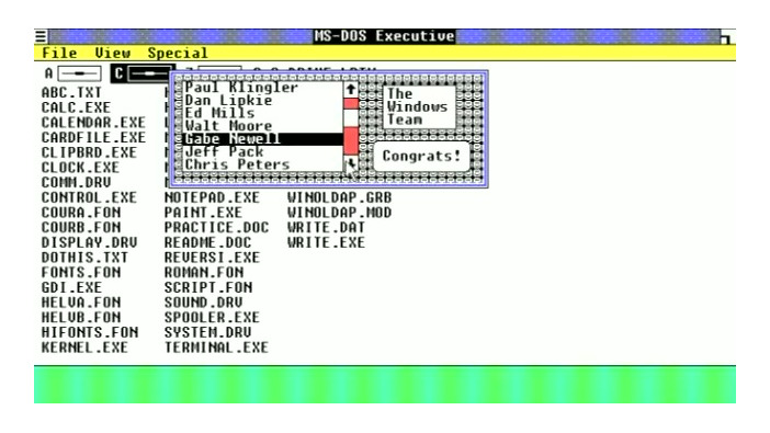 37年越しの発見！「Windows1.0」のイースターエッグにゲイブ・ニューウェル氏の名前が見つかる