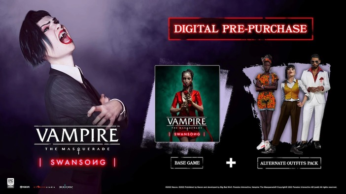 吸血鬼社会を描くRPG『Vampire: The Masquerade – Swansong』PC向けデジタル版の予約スタート！