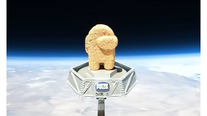 『Among Us』クルー型のチキンナゲットが宇宙に行く！高度3万2千メートルに到達