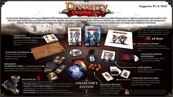 サントラCDなど豪華特典が付属する新作RPG『Divinity: Original Sin』限定版発表、新アップデートでPC/Mac間のCo-opも可能に