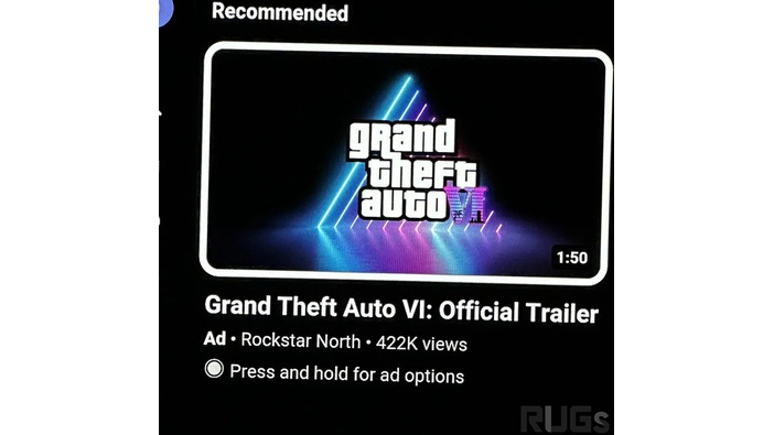 『GTA6』“公式”を名乗るトレイラーがYouTubeに“広告”として出現？現在はチャンネルごと削除