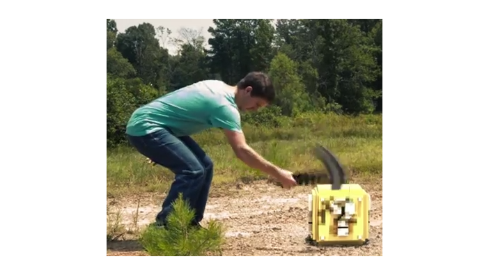 マリオと『Minecraft』がガチバトル！1UPキノコを奪い合うファンメイド映像