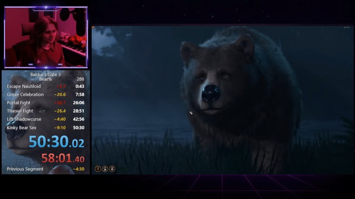 早くやりたい！『バルダーズ・ゲート3』熊とのロマンスシーンをわずか50分で達成するRTAが衝撃的