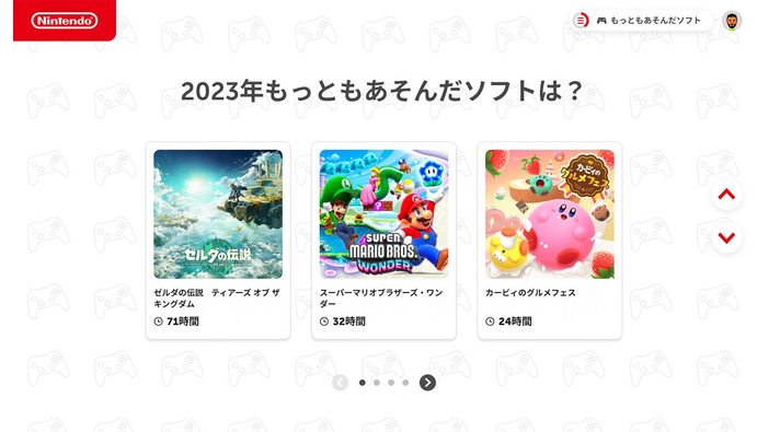 いちばん遊んだソフトは？どんなジャンルが好み？今年のスイッチのプレイ記録を確認できる「Nintendo Switch 2023 ～今年の振り返り～」が公開