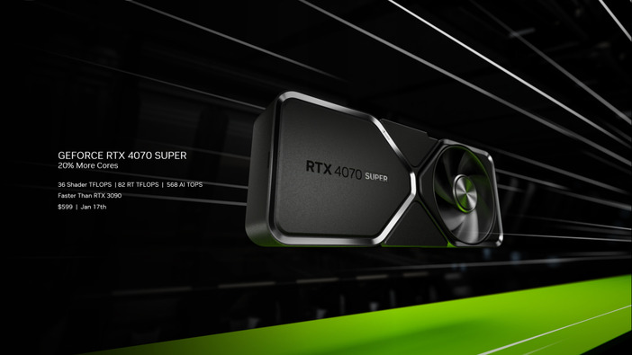 RTX3090より少ない電力消費なのに高速処理！「GeForce RTX 4070 SUPER」搭載新グラボ発売