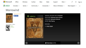 『TES III: Morrowind』含む4本の初代XboxタイトルがXbox One下位互換に対応か 画像
