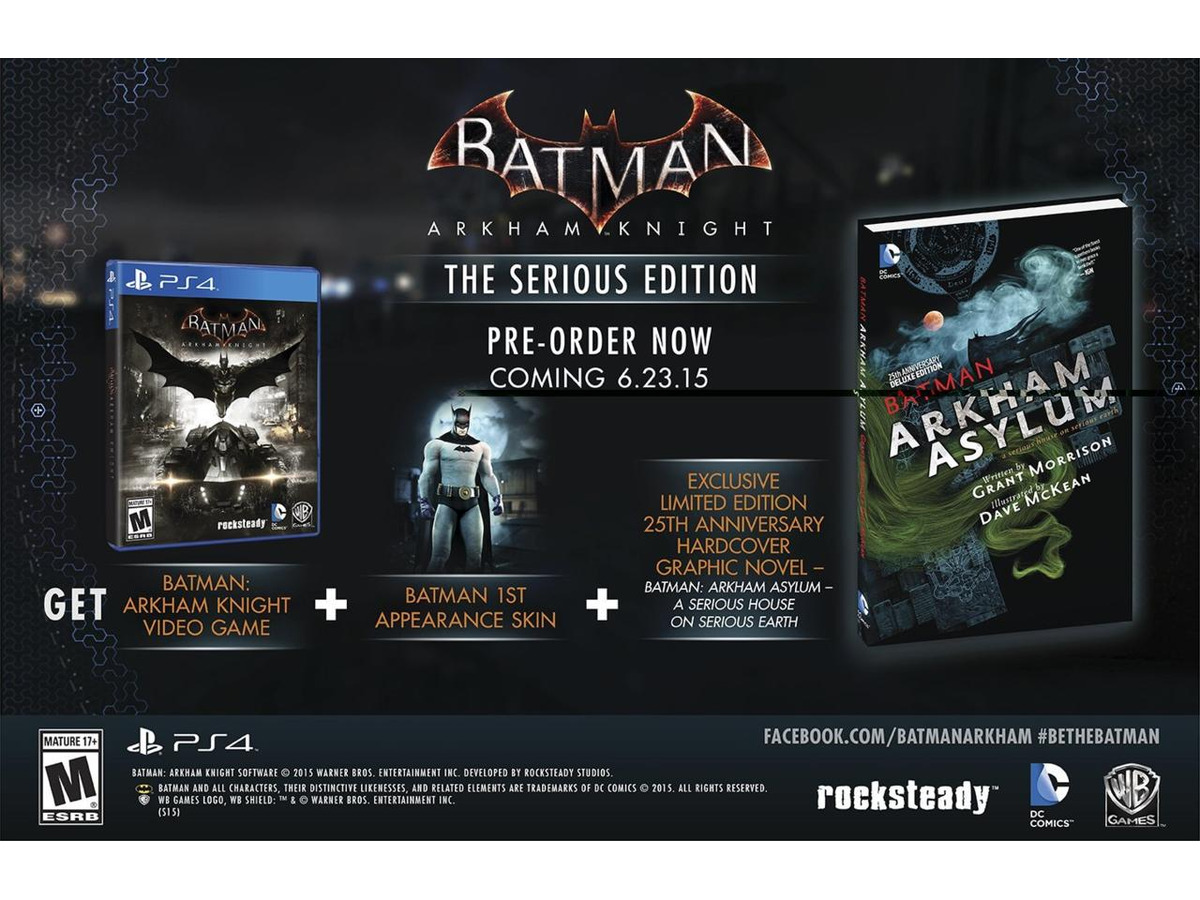 Batman Arkham Knight グラフィックノベル同梱の Serious Edition がamazonに記載 Game Spark 国内 海外ゲーム情報サイト