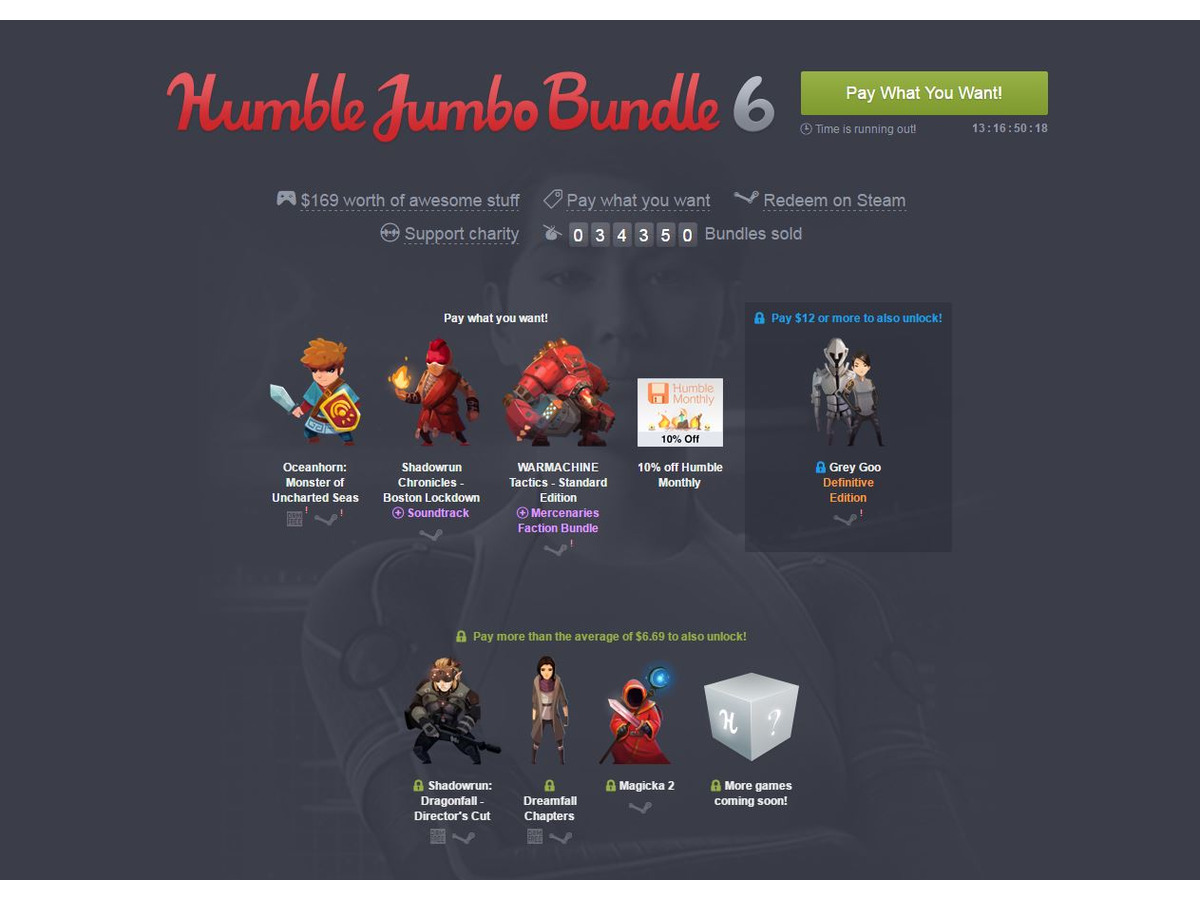 Humble Jumbo Bundle 6 販売開始 Magicka 2 などの海外高評価ゲームがラインナップ Game Spark 国内 海外ゲーム情報サイト