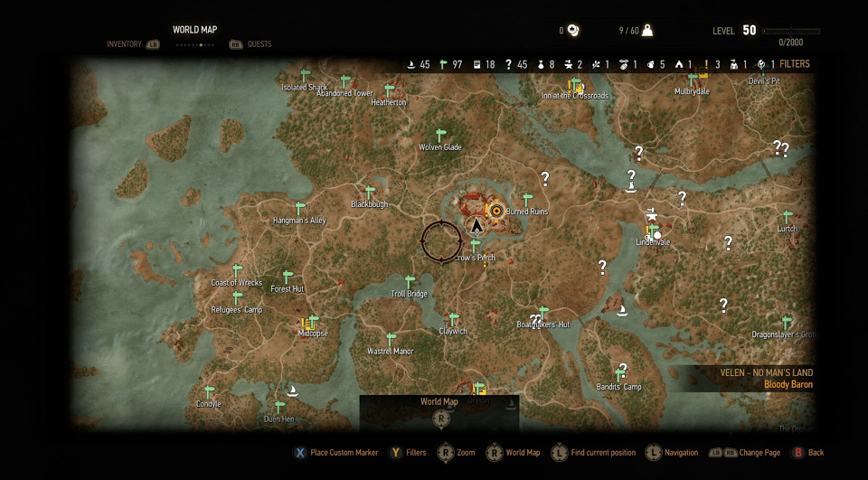 世界の広さが確認できる The Witcher 3 インゲームマップが披露 新たなスクリーンショットも Game Spark 国内 海外ゲーム情報サイト