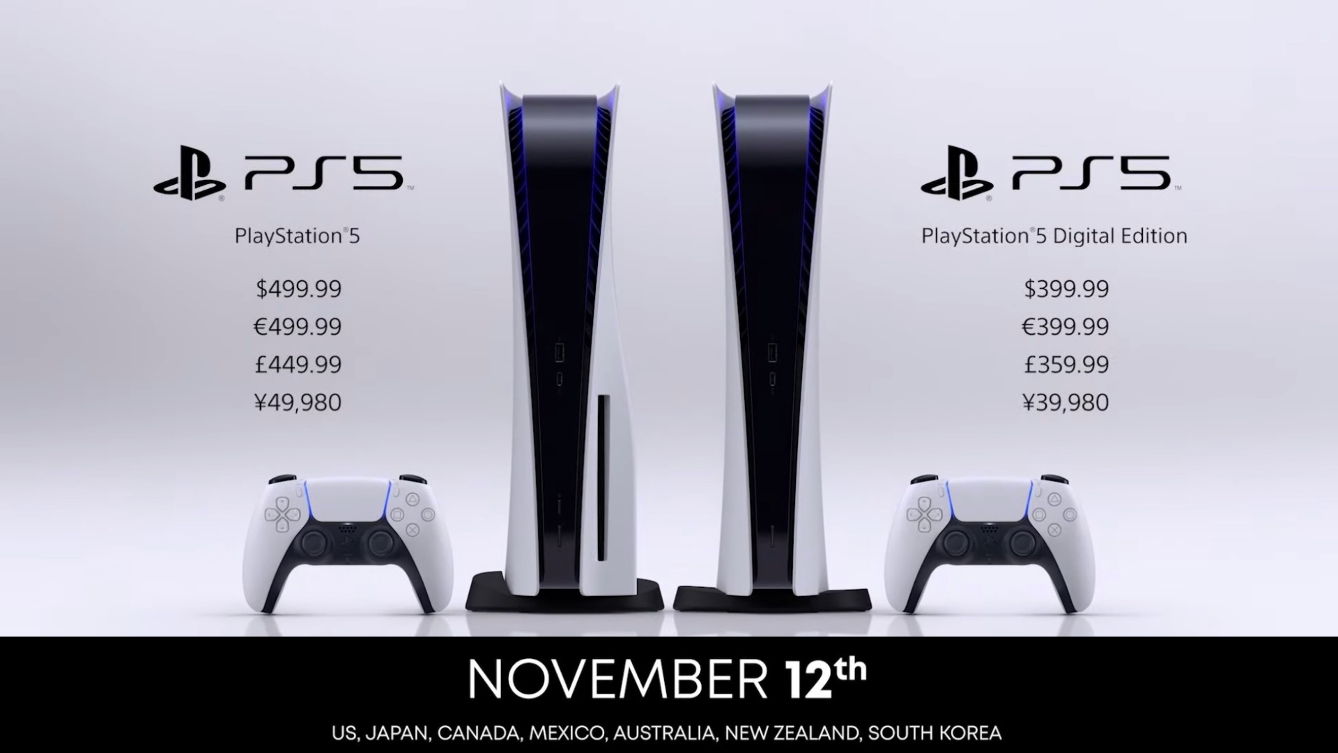PS5発売は11月12日！通常版が49,980円、デジタルエディションは39,980 