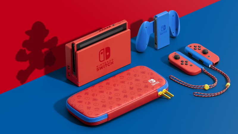 マリオブルーレッドバージョン新品未使用　 ジョイコン左右、ストラップSwitch