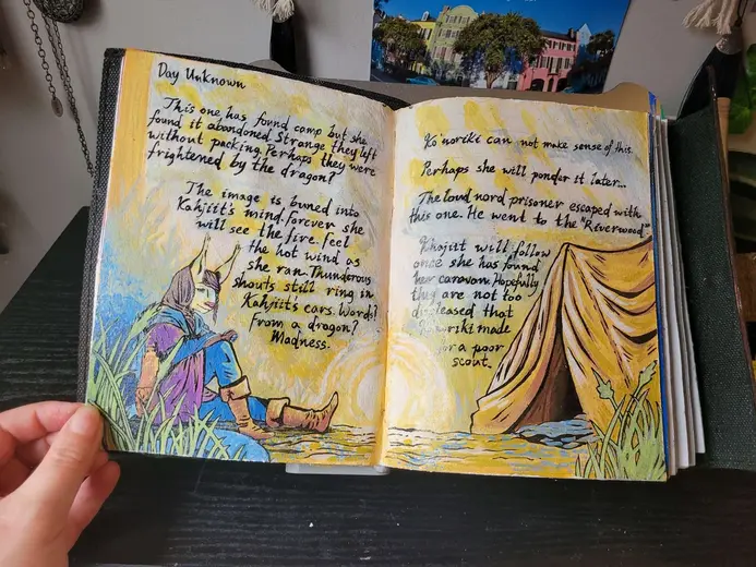 『スカイリム』旅の手記をイラストで残すユーザー、没入感あふれるロールプレイ記録