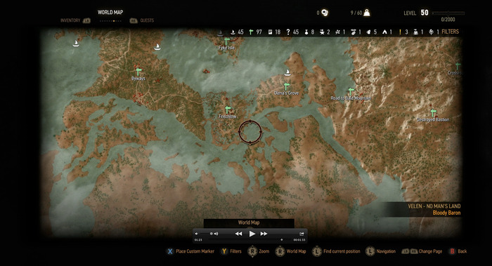 世界の広さが確認できる『The Witcher 3』インゲームマップが披露―新たなスクリーンショットも