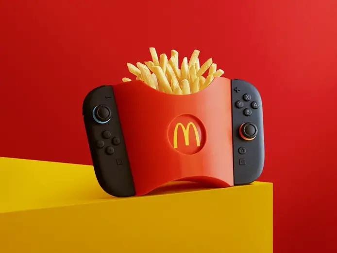 フライドポテトMサイズをすっぽり収納のスイッチ2ジョイコンホルダー3Dプリントモデル無料公開