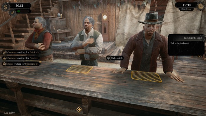 西部開拓時代の光景を「バーテンダーの視点」から観察しよう!19世紀アメリカ飲食店経営シム『Saloon Simulator』で夏を乗り切る