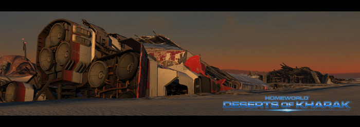 陸上空母が砂漠を走るSF RTS『Homeworld: Deserts of Kharak』発表―謎の宇宙船を調査せよ