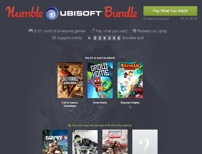 「Humble Ubisoft Bundle」販売開始―『アサクリ』『ファークライ』『スプセル』『The Division』他