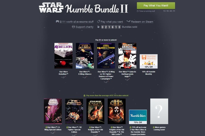 「STAR WARS Humble Bundle II」販売開始―まだまだラインナップ追加予定！