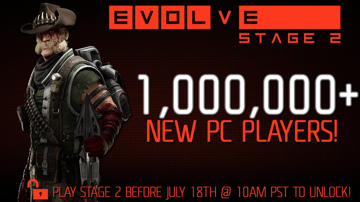 『Evolve Stage 2』新規プレイヤー100万人増加、記念イベントではスキン無償配信