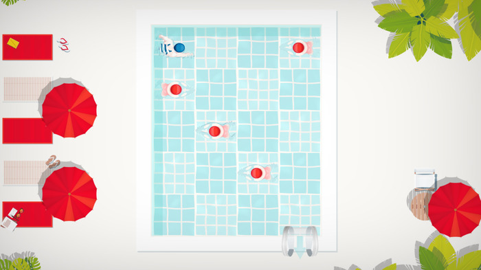 水から上がりたいターン制パズル『Swim Out』Steam配信中！―スイマーを避けて戦略的に移動