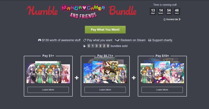Steam版『ひぐらし』シリーズなどがセットになった「The Humble MangaGamer and Friends Bundle」が限定販売