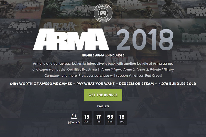 『Arma 3』や拡張が安価で！「The Humble ARMA 2018 Bundle」開始