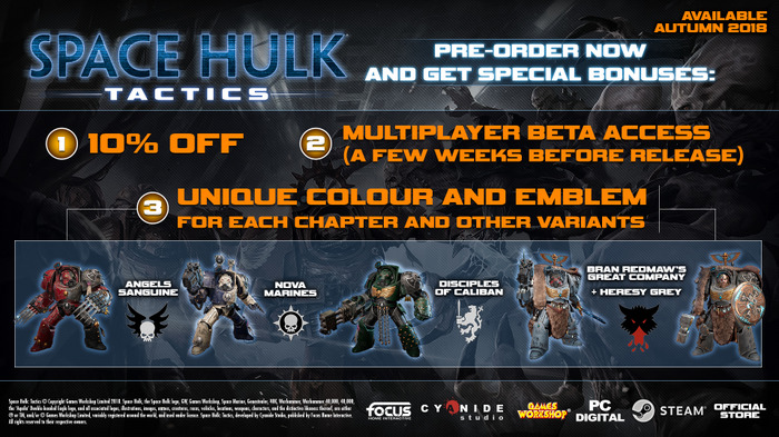 SF戦術ストラテジー『Space Hulk: Tactics』Steam予約販売開始―発売は10月10日