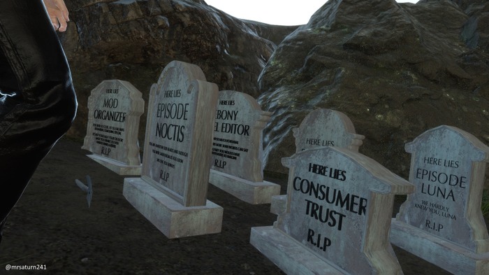 『FFXV』開発中止となったDLCを追悼する墓碑ModがSteamワークショップにて公開─安らかに眠れ…