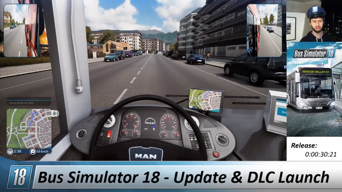 日本語対応バス運転シム『Bus Simulator 18』自由走行とサンドボックスモード実装!