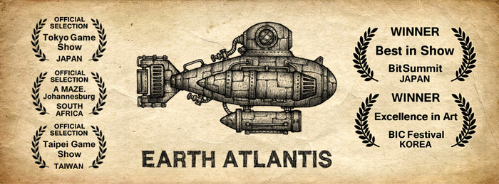 スケッチ画風の潜水艦シューター『Earth Atlantis』Steam版配信開始！