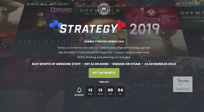 『シヴィライゼーションVI』『Stellaris』が割安で手に入る「Humble Strategy Bundle 2019」開始！