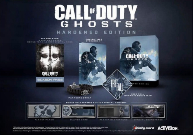 『CoD: Ghosts』特典付きパック「Hardened Edition」「Prestige Edition」画像がリーク