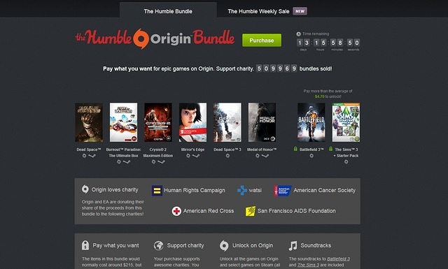 『Dead Space』や『MoH』などEAの代表作215ドル分を網羅した超お得な“Humble Origin Bundle”が販売開始