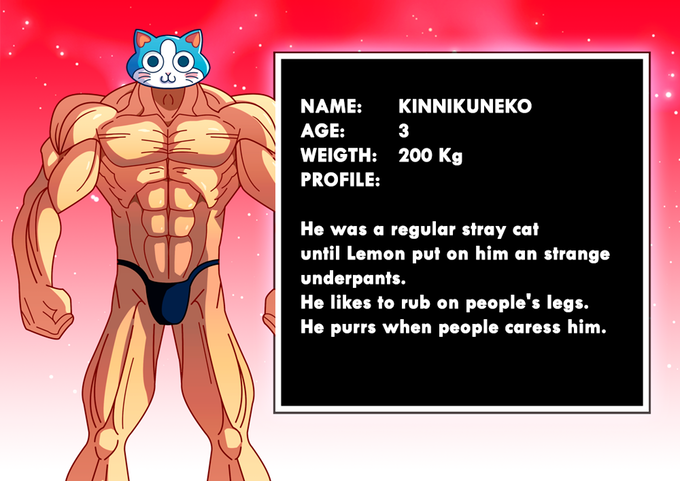 90年代日本アニメ風ACT『KINNIKUNEKO』Kickstarter開始ー主人公はパンイチムキムキ猫【UPDATE】