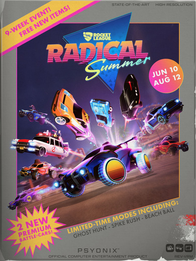 「ゴーストバスターズ」など80年代ネタ満載の『ロケットリーグ』夏イベント「Radical Summer」近日開催！