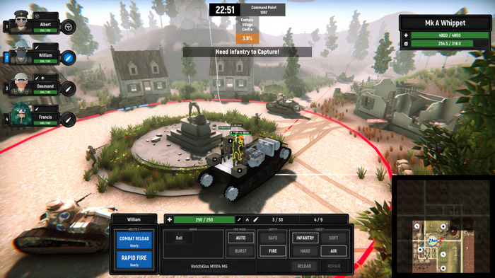第一次世界大戦の戦車を指揮運用する『Armored Battle Crew』Steam早期アクセス開始！