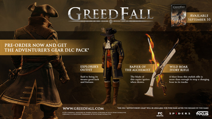 17世紀風の幻想世界RPG『GreedFall』発売日告知トレイラー！不治の病の治療法を求めた新大陸で待ち受けるのは…