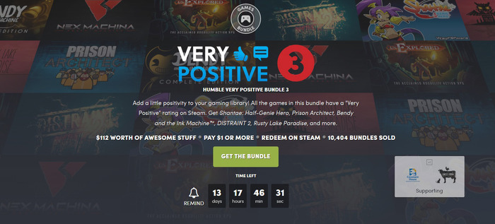 Steamの「非常に好評」タイトルが手に入る！「Humble Very Positive Bundle 3」開催―『シャンティ:ハーフ・ジーニー ヒーロー』など