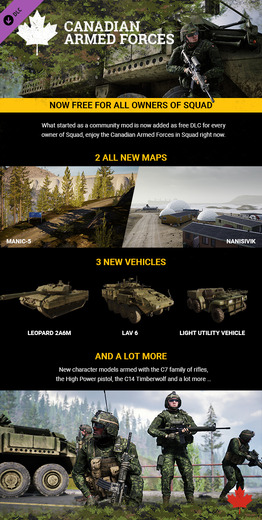 50対50のFPS『Squad』にカナダ軍が無料DLCとして登場！C14 Timberwolfスナイパーライフルやレオパルト2A6M主力戦車など