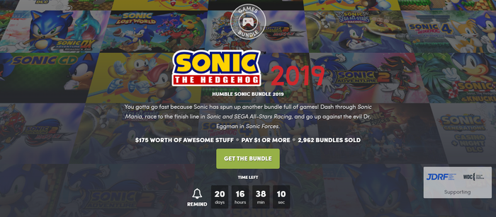 「Humble Sonic Bundle 2019」が販売開始ー『Sonic Mania』や『Sonic Forces』などシリーズ10作品を収録