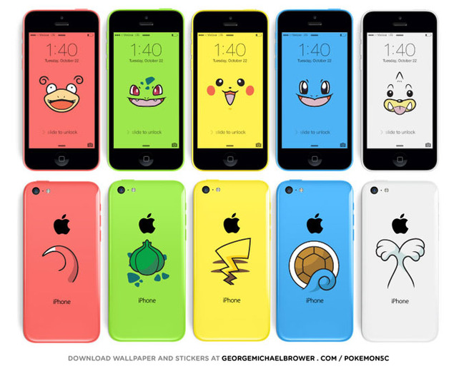 『ポケモン』版iPhone 5cが登場!?　カラフルな本体カラーとマッチしたファンアート