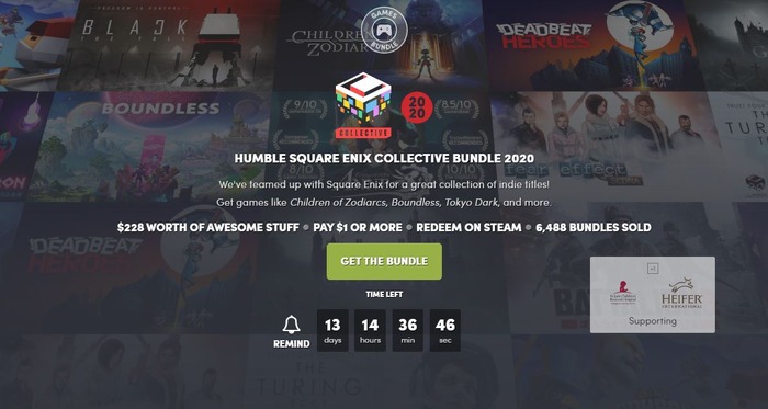 「HUMBLE SQUARE ENIX COLLECTIVE BUNDLE 2020」開催中―『Boundless』や『東京ダーク』など12本が10ドルで手に入る