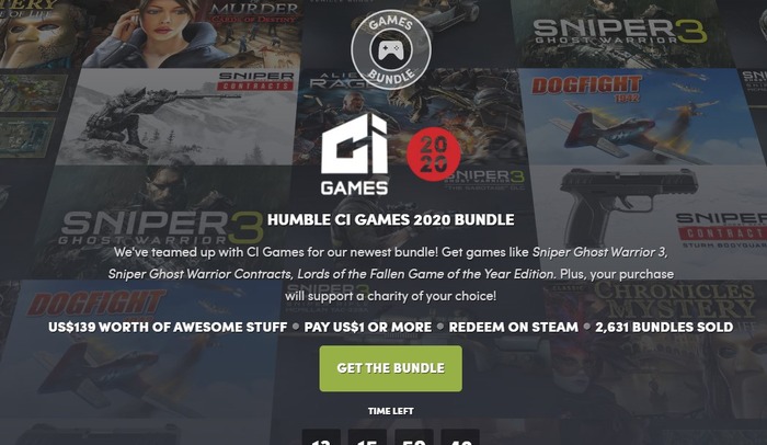 『Sniper Ghost Warrior 3』『Sniper Ghost Warrior Contracts』などが含まれた「HUMBLE CI GAMES 2020 BUNDLE」販売開始