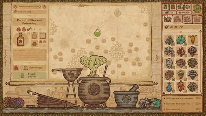 様々なポーションを醸造する錬金術師シム『Potion Craft』発表！ 中世の写本や医学書風のユニークなビジュアル