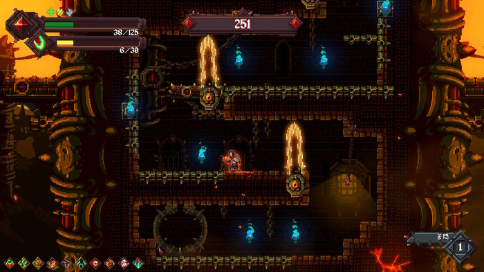 縦スクロール型ローグライトACT『Rising Hell』―シンプルなドット絵でありながらも、満足感のある2Dアクションを実現している『Downwell』に驚き、影響を受けた【開発者インタビュー】