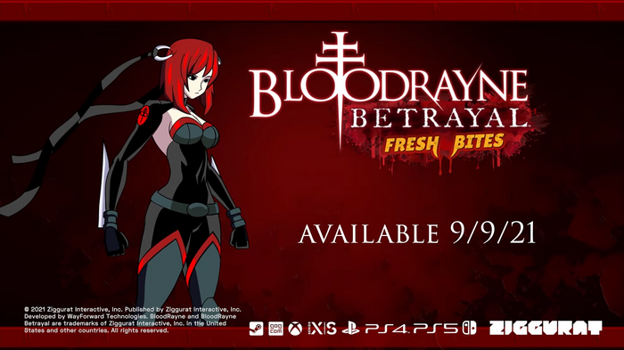 半吸血鬼レインが活躍する横スクACT強化版『BloodRayne Betrayal: Fresh Bites』海外9月9日発売決定