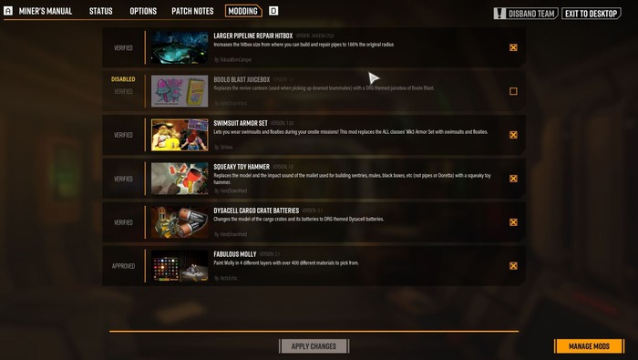 ドワーフ採掘ゲー『Deep Rock Galactic』アップデートでMod公式対応―Modアリでのマルチプレイを円滑にするための施策も